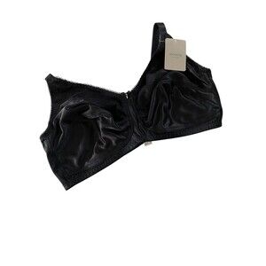 Amoena Bra Womens 48C Black Nancy SB Mastectomy Pocketed Wire Free Post Surgery